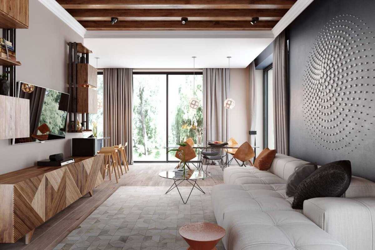 Дизайн гостиной в стиле лофт и модные идеи 2021 года