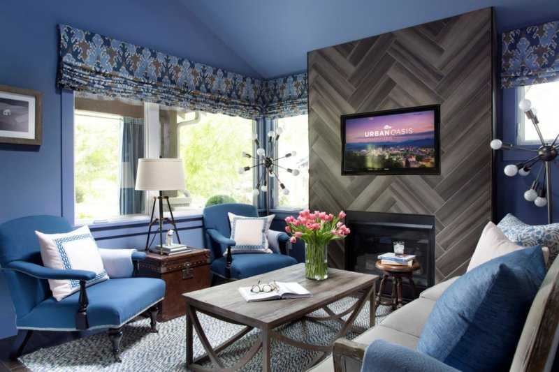 Синий диван в интерьере: сочетание цветовой гаммы в разных стилях