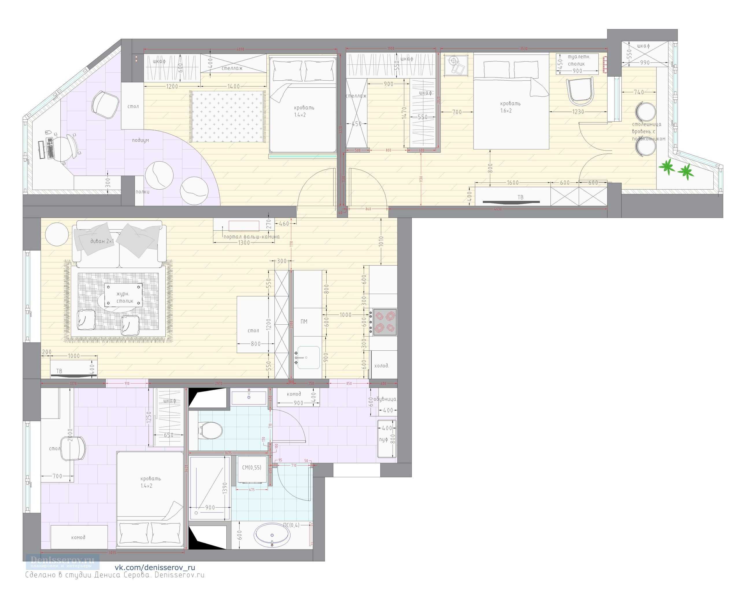 Дизайнерский интерьер типовой «двушки» в доме п-44
дизайнерский интерьер типовой «двушки» в доме п-44