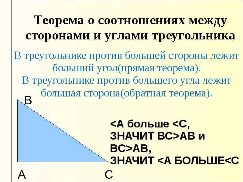 Презентация соотношения между сторонами и углами треугольника