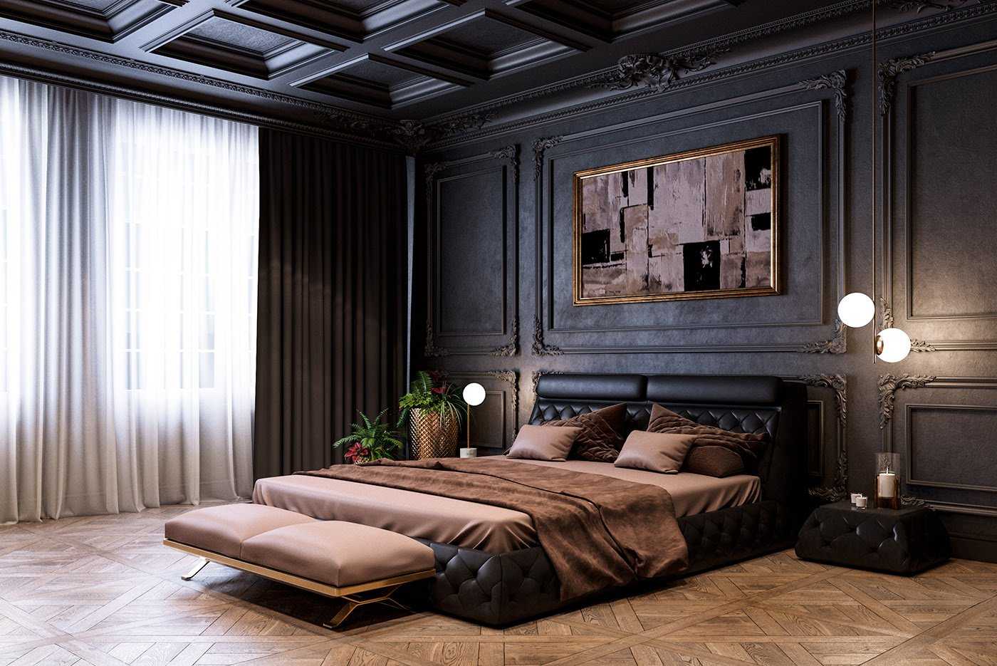 Мужская спальня - 89 фото нестандартных дизайнерских решений