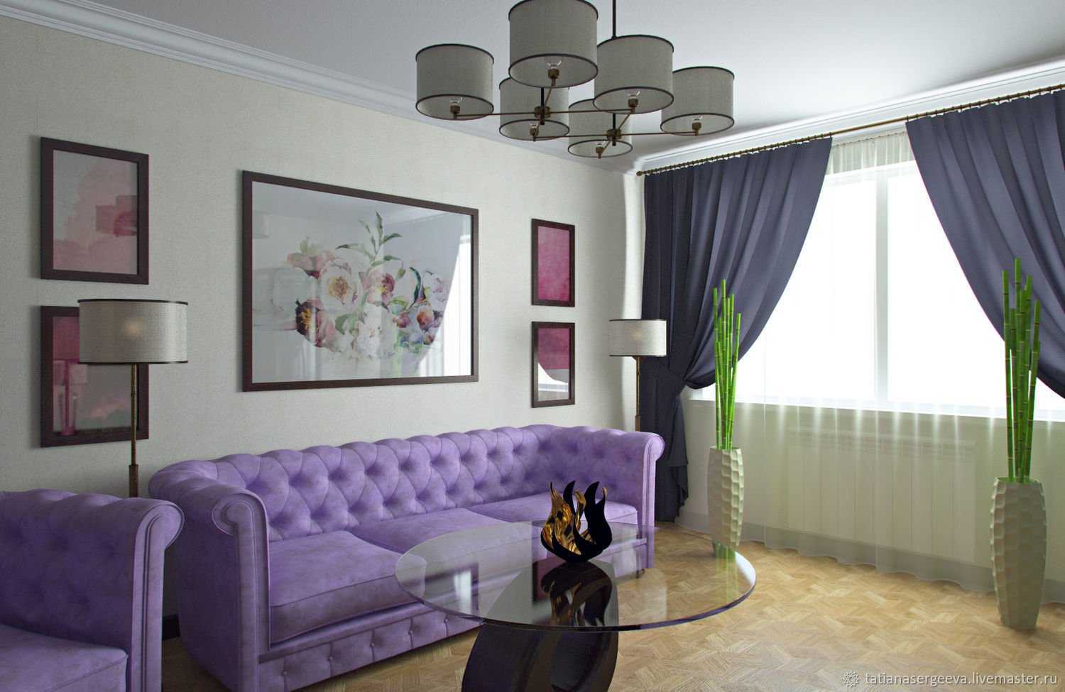Фиолетовый диван в интерьере — особенности цвета и правила сочетания