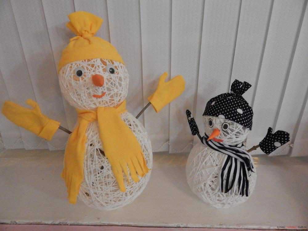 Снеговик из ниток: как сделать? новогодние поделки своими руками :: syl.ru