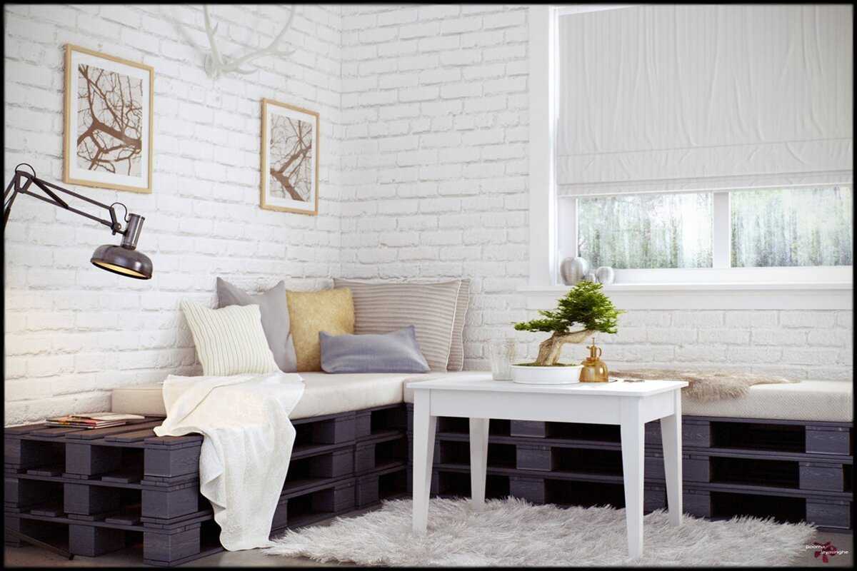 Декоративный кирпич в интерьере разных комнат: фото - белый гипсовый, старинный