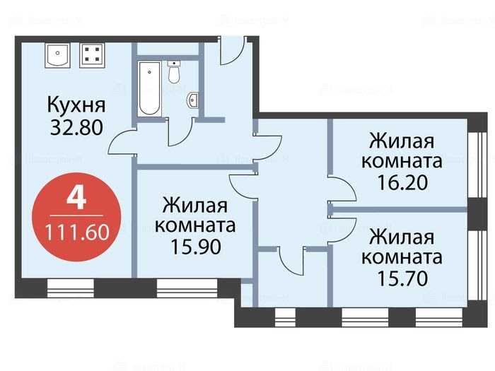 Дизайн интерьера кухни-гостиной в 3-комнатной квартире ЖК Мир Митино, г Москва