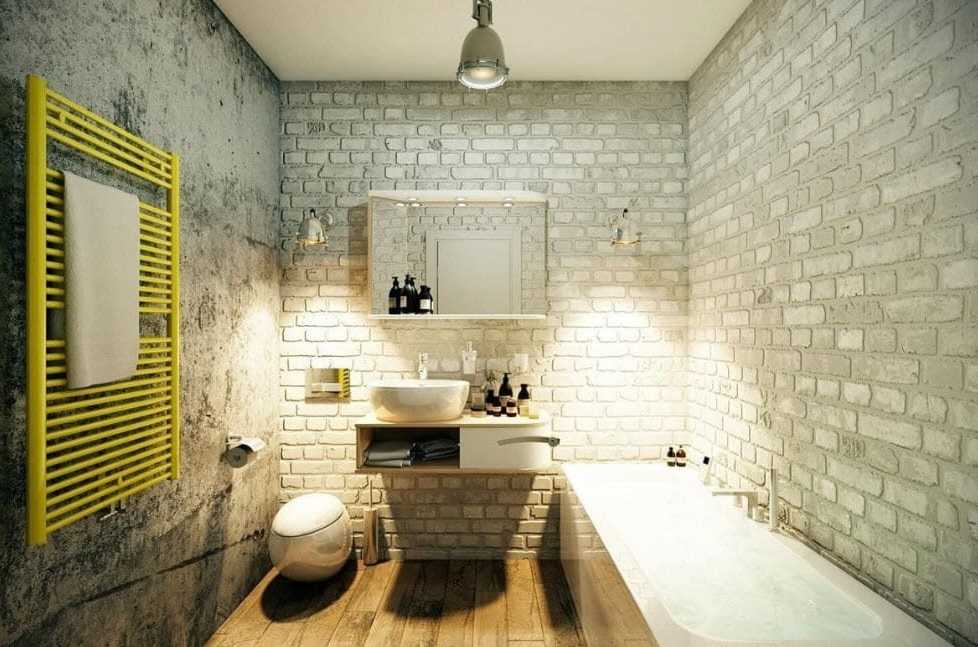 Стиль лофт в ванной: выбор цвета и материалов