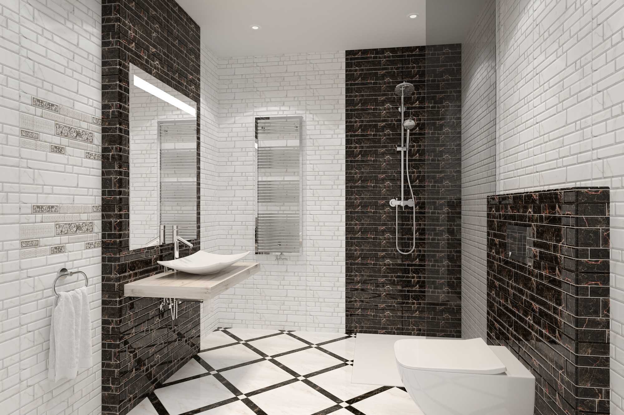 Мозаика на полу в ванной: виды мозаики и идеи дизайна
