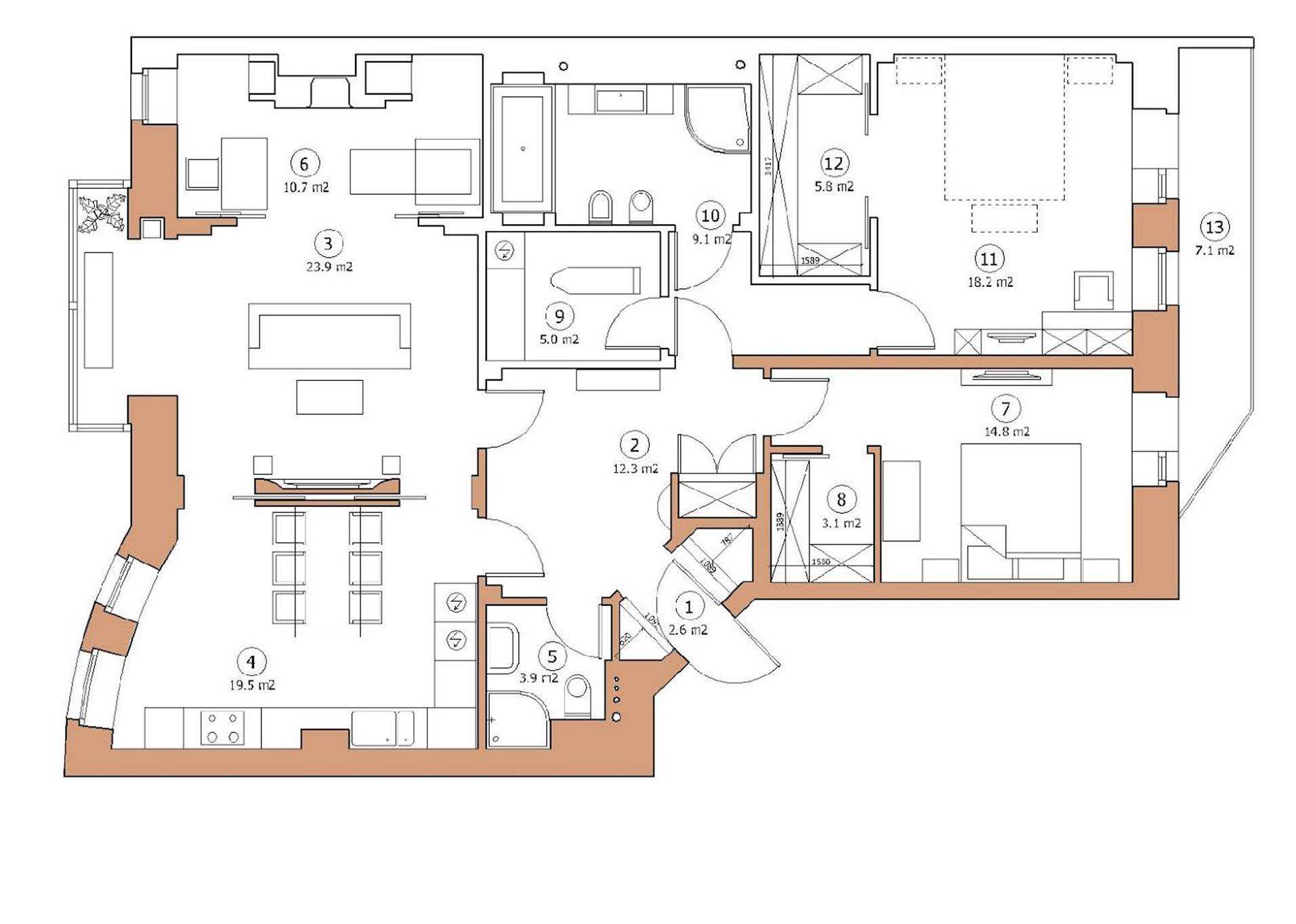 Планировка 3 комнатной квартиры: виды планировок и 63 фото идей дизайна