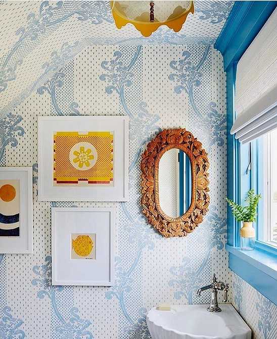 Дизайн ванной комнаты в голубых тонах 12 фото