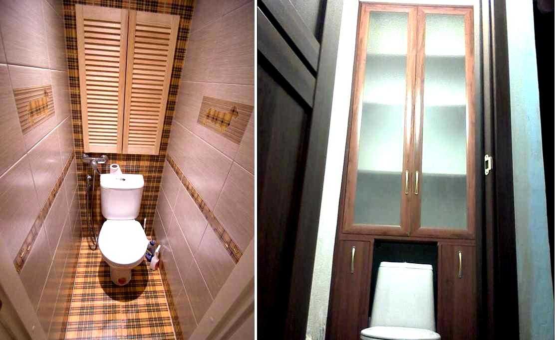 Интерьер туалета маленького размера, фото разных вариантов дизайна