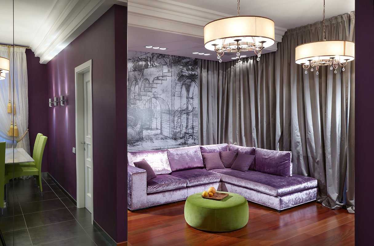 Фиолетовые диваны: виды и выбор в интерьер. фиолетовый диван в интерьере: особенности цвета и правила сочетания