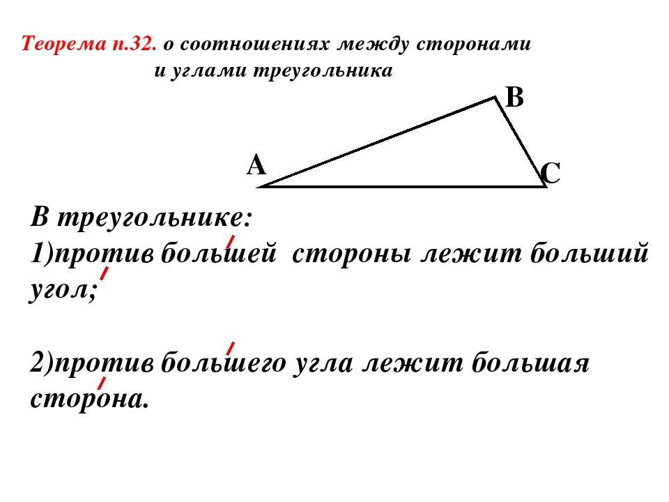 Доказательство теоремы о соотношениях между сторонами