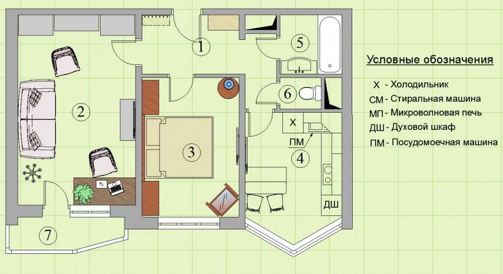 Планировки однокомнатных и двухкомнатных квартир п 46 с размерами