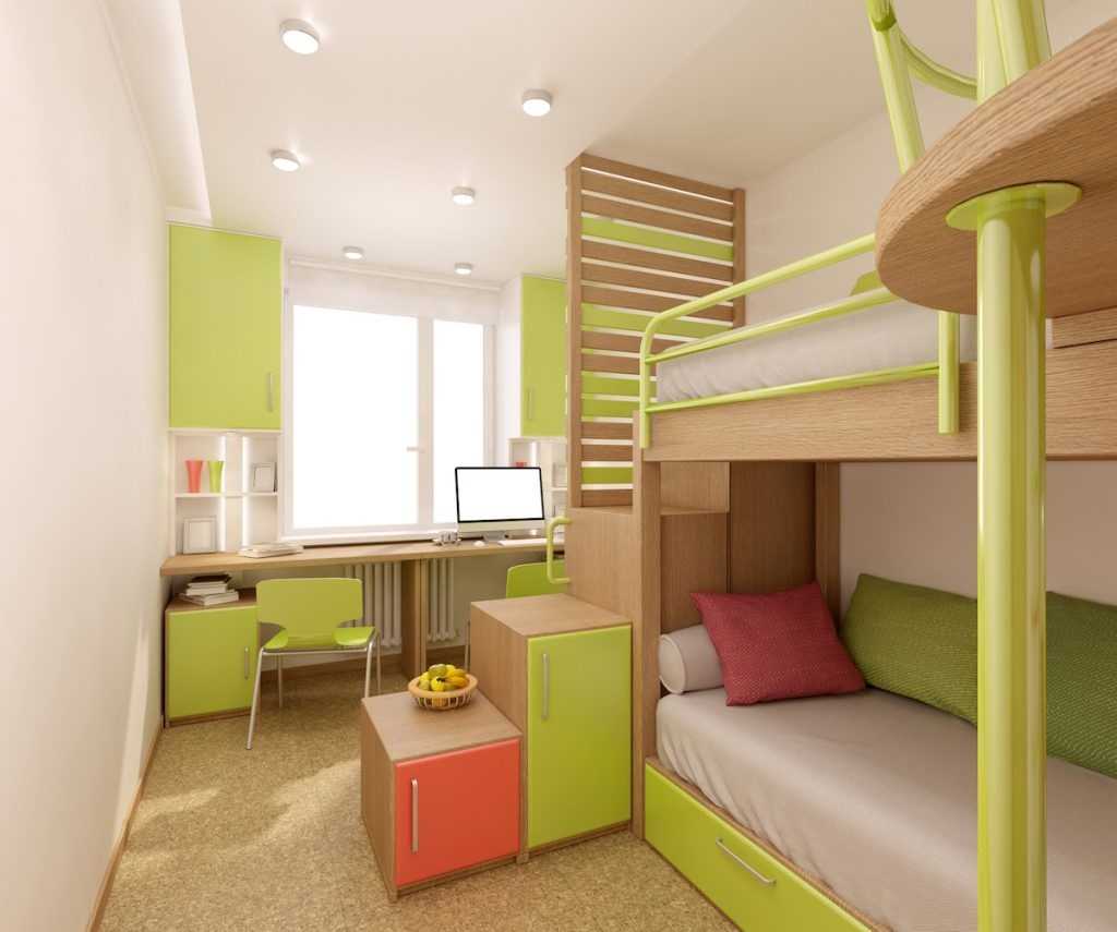 Дизайн детской комнаты для двоих разнополых детей