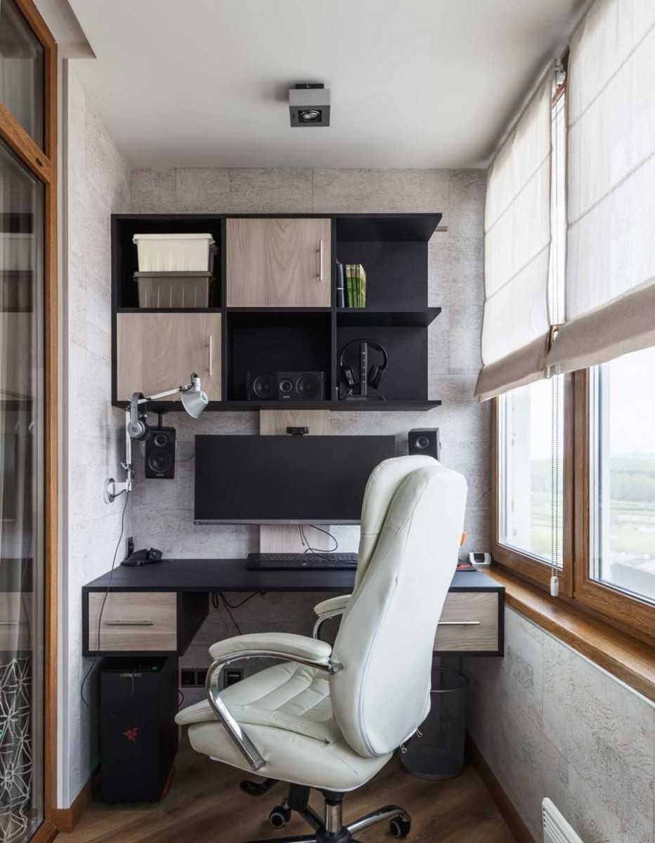 Кабинет на балконе: 50+ фото, идеи дизайна рабочего места