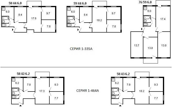 Брежневка 3 х комнатная квартира: планировка и перепланировка в кирпичном доме, фото