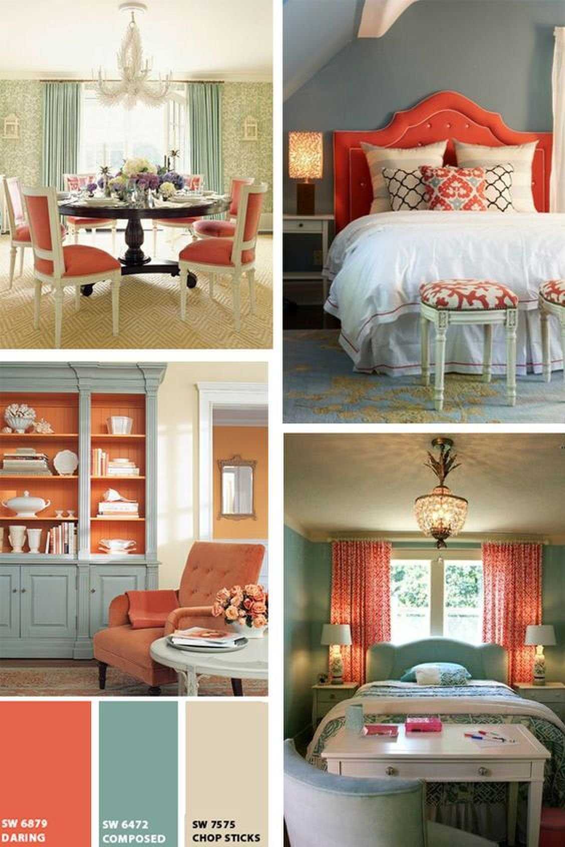 Персиковый цвет в интерьере гостиной, спальни и других комнат: с чем сочетается | дневники ремонта obustroeno.club