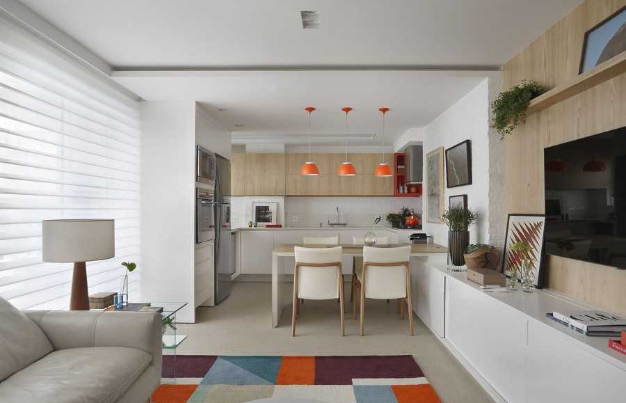 Топ-100 идей дизайнов кухни совмещенной с гостиной