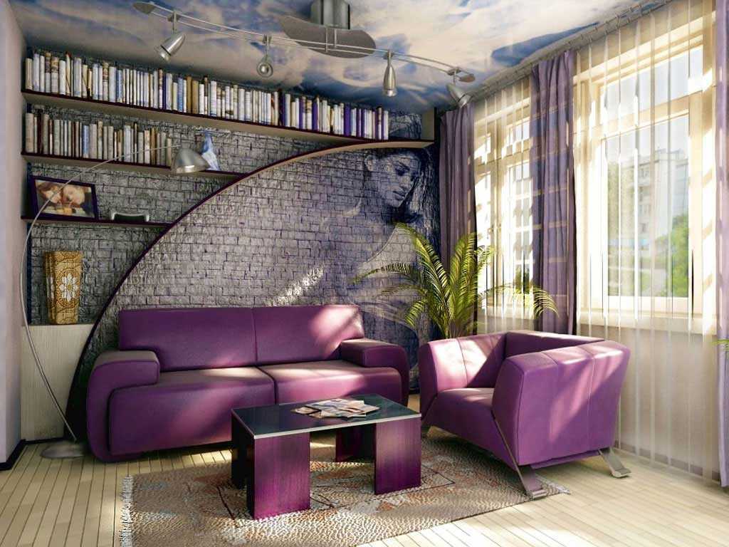2021 ᐈ 🔥 (+76 фото) фиолетовый диван в интерьере