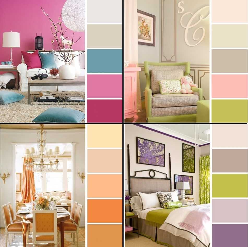 Правильное сочетание цветов в интерьере - таблицы сочетаемости: пол, потолок, стены и мебель