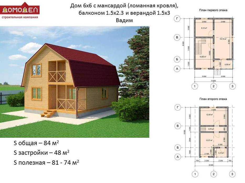 Проект дома 8 на 8 метров с мансардой: планировка дома, виды домов и веранд, конструкции крыши и обустройство