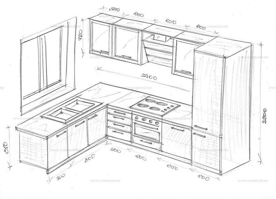Чертежи и схемы кухонной мебели своими руками